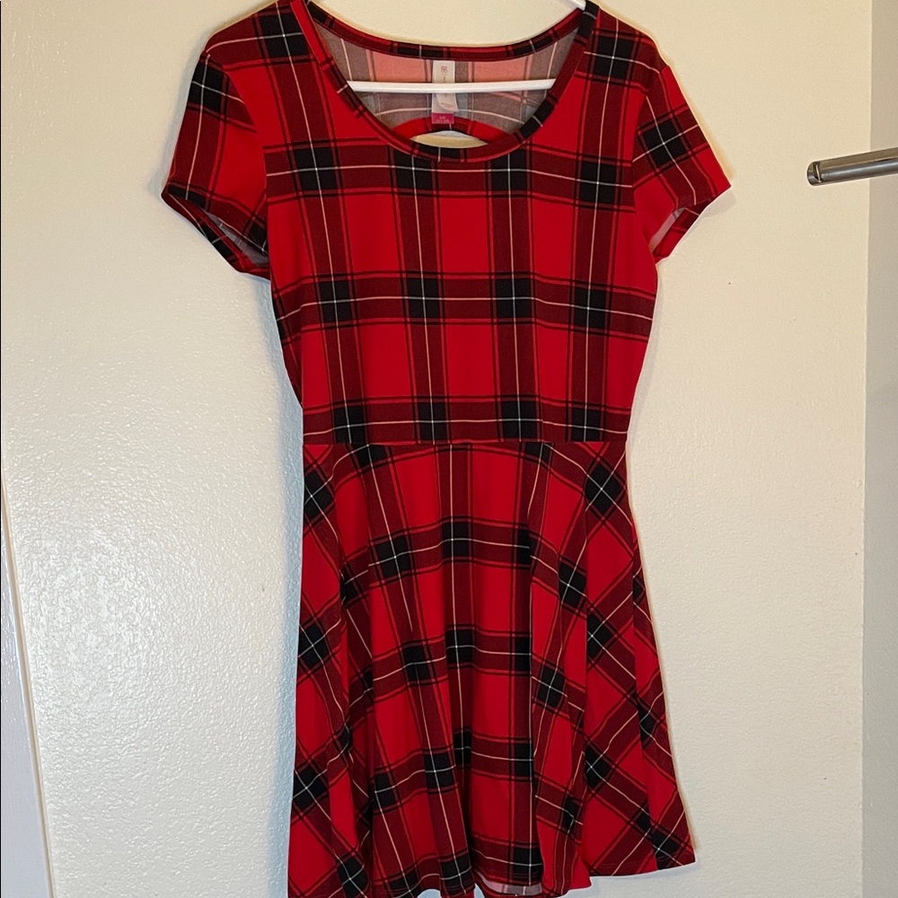 No Boundaries Pink and Gray Plaid Garment